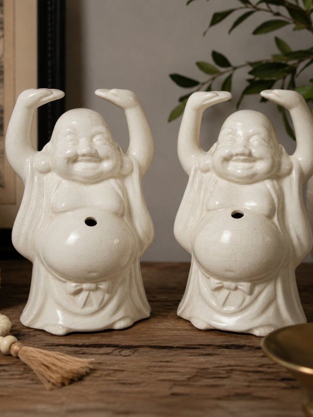 Vintage Benihana of Tokyo Hotei Happy Buddha Cocktail Mugs Pair 7.5" Japan